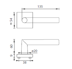 Okov za vrata MP Elipse - HR (BRUŠENI INOX)