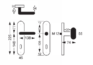 Okov za vrata Lienbacher Tilly 310/303 (srebrno crna)