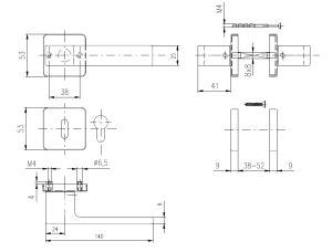 Okov za vrata ROSTEX RAVENA/H sa klinovima (MAT INOX)