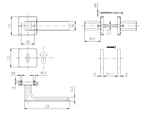 Okov za vrata ROSTEX SAVONA/H sa klinovima (MAT INOX)