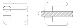 Okov za vrata TWIN JASPER HA 203 (NI-SAT-MAT)