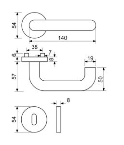 Okov za vrata RICHTER RK.U-FORM (INOX)