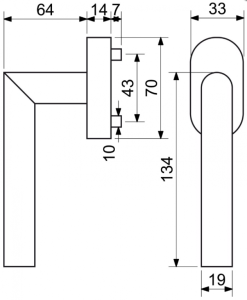 Prozorski okovi RICHTER RKW L-FORMA (INOX, CRNI MAT)