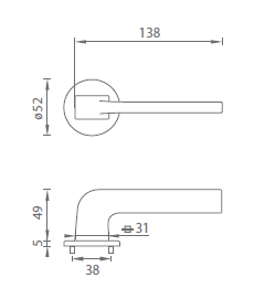 Okov za vrata MP Supra - R 3097 5S (NP - Nickel pearl)