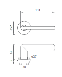 Okov za vrata MP Eliptica - R 3098 5S (BS - mat crna)