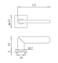 Okov za vrata MP ELIPTICA - HR 3098Q 5S (T - Titanium)