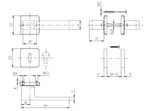 Okov za vrata ROSTEX RAVENA/H LUMINO (MAT INOX)