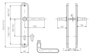 AKCIJA Okov za vrata ROSTEX KLASIK (SJAJNI KROM - INOX)