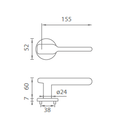 Okov za vrata MP Orchid - R 7S (BS - mat crna)