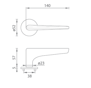 Okov za vrata MP Optimal R 4164 5 S (NP - Nickel pearl)