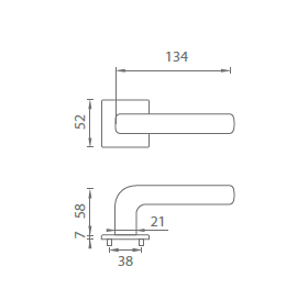 Okov za vrata MP Mela - HR 7S (BS - mat crna)