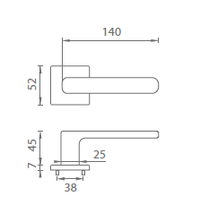 Okov za vrata MP Stella - HR 7S (BS - mat crna)