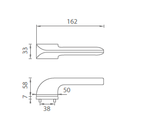 Okov za vrata MP Gladiola - RT 7S (BS - mat crna)