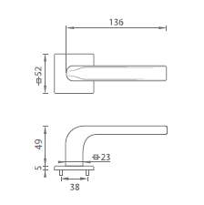 Okov za vrata MP TI - IDEAL - HR 4162Q 5S (OCS - brušeni krom)