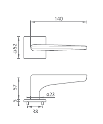 Okov za vrata MP TI - OPTIMAL - HR 4164Q 5S (OC - sjajni krom)