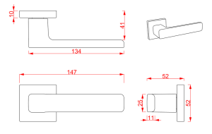 Okov za vrata TWIN ZIP HR C521 (NI-SAT-A)