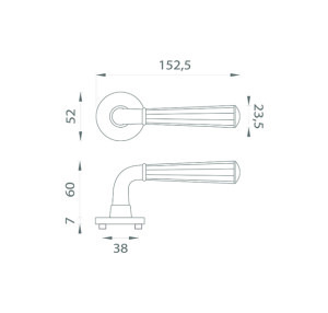 Okov za vrata MP MARIGOLD 2 - R 7S (BS/CUM - Mat crna / Mat bakar)