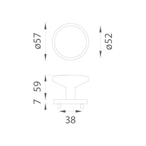 Kugla za vrata MP ORTICA - R 7S (BS - mat crna)