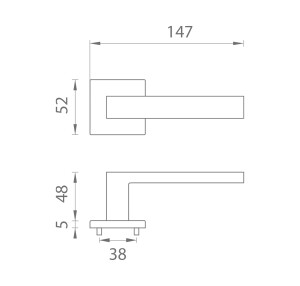 Okov za vrata MP - AS - TILIA - HR 5S (Glossy graphite - US PVD)