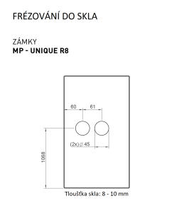 MP - UNIQUE R8 - ERBA ručka staklo LOCK - BB (BS - Matt Black)