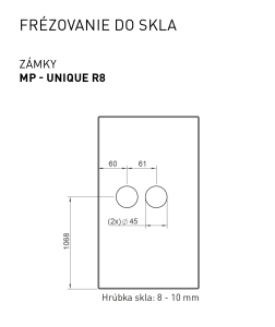 MP - UNIQUE R8 - Staklena BRAVA s ERBA ručkom - bez prednjeg otvora (BS - mat crna)