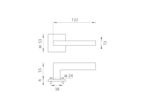 Okov za vrata MP - PRIMA - HR SQ6 (BS - mat crna)