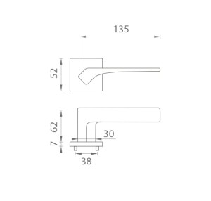 Okov za vrata MP - AS - BERGENIA - HR 7S (T - Titanium)