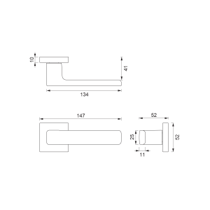 Okov za vrata MP CE - FLAT - HR (BS - mat crna)