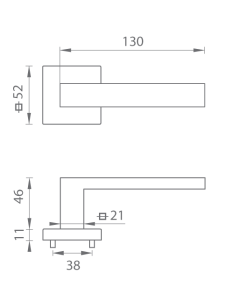 Okov za vrata MP Square-HR 2275Q (T - Titanium)