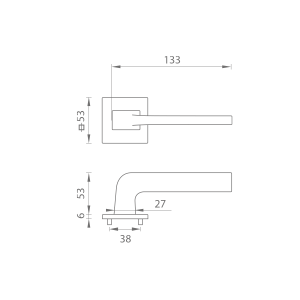 Okov za vrata MP - VIVA - HR SQ6 (BS - mat crna)