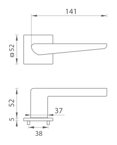 Okov za vrata MP TI - TIGA - HR 4154Q 5S (T - Titanium)