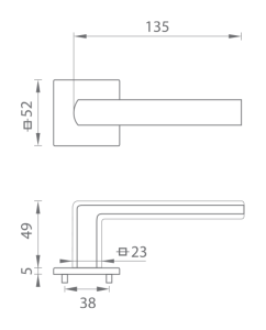 Okov za vrata MP TI - POPULAR - HR 4161Q 5S (BS - Mat crna)