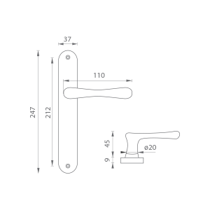 Okov za vrata MP Elegant (NAT - Brass natural)