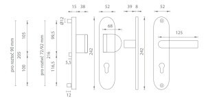 Sigurnosne armature MP AXA - BETA2 (F1 - prirodno eloksiran)