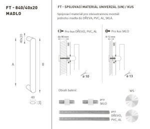 MP FT - RUČKA šifra K40 40x20 mm UN (WS - Bijela mat) - kom.