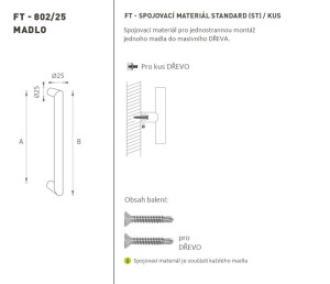 RUČICA MP šifra K02 Ø 25 mm ST - kom (BS - Mat crna)