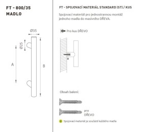 RUČKA MP šifra K00 Ø 35 mm ST - kom (BS - Mat crna)