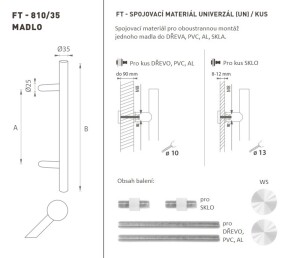 RUČKA MP šifra K10 Ø 35 mm UN - kom (WS - Bijela mat)