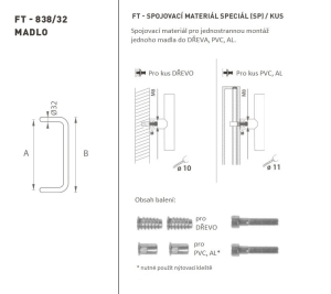 RUČKA MP šifra K38 Ø 32 mm SP - kom (WS - Bijela mat)