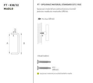 RUČKA MP šifra K38 Ø 32 mm ST - kom (WS - Bijela mat)