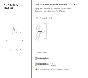 RUČKA MP šifra K38 Ø 32 mm ST - kom (BS - Mat crna)