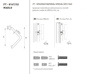 RUČICA MP šifra K14T Ø 32 mm SP - kom (BS - Mat crna)