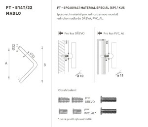 RUČKA MP šifra K14T Ø 32 mm SP - kom (WS - Bijela mat)