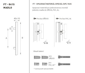 DVD RUČKA MP šifra K41S 40x10 mm SP - kom (BN - Četkani nehrđajući čelik)