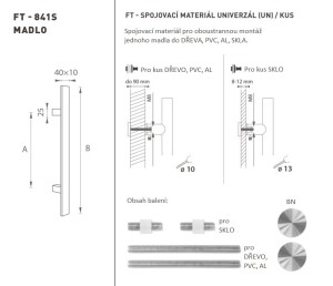 KVAKA ZA VRATA šifra K41S 40x10 mm UN - kom (BN - Četkani nehrđajući čelik)