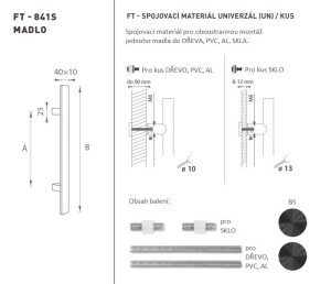 RUČICA MP šifra K41S 40x10 mm UN - kom (BS - Mat crna)