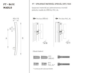 RUČICA MP šifra K41C 40x10 mm SP - kom (BN - Četkani nehrđajući čelik)