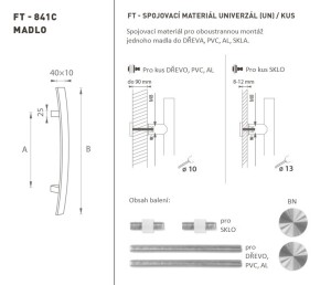 KVAKA ZA VRATA MP šifra K41C 40x10 mm UN - kom (BN - Četkani nehrđajući čelik)