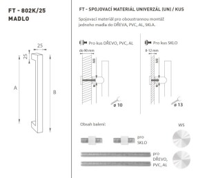 KVAKA MP šifra K02K 25x25 mm UN - kom (WS - Bijela mat)