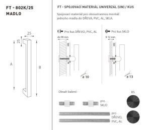 RUČICA MP šifra K02K 25x25 mm UN - kom (BS - Mat crna)